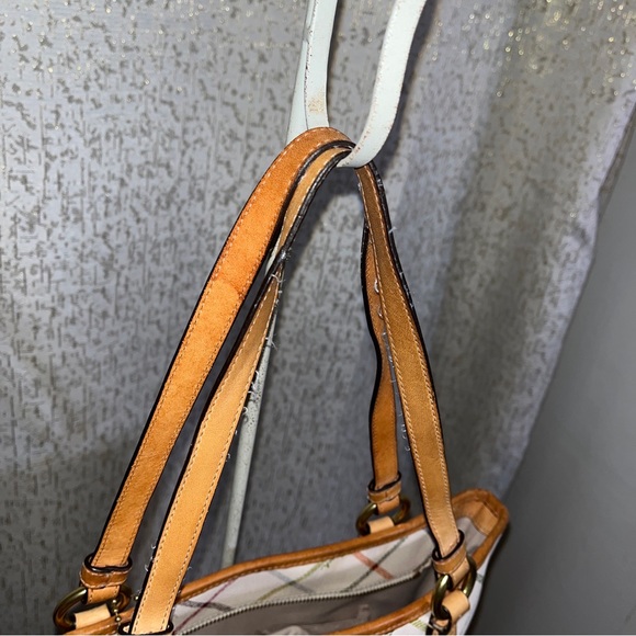 Coach Peyton Tattersall Stripe Tote Shoulder Bag F21863 Cream Multicolor - Picture 5 of 5